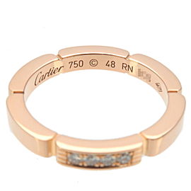 Auth Cartier Maillon Panthère Ring 4P Diamond K18 Rose Gold #47 US4.5 Used F/S