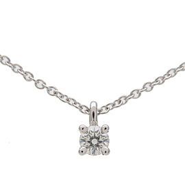 Authentic Tiffany&Co. Solitaire 1P Diamond Necklace PT950 Platinum Used F/S