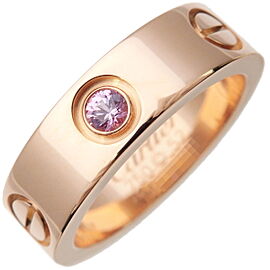 Auth Cartier Love Ring 1P Pink Sapphire Rose Gold #52 US6-6.5 EU52.5 Used F/S