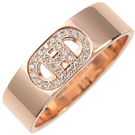 Authentic HERMES H Dunkle Diamond Ring K18PG Rose Gold #53 US6.5 EU53 Used F/S