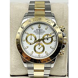 Rolex Daytona White Dial 18K Yellow Gold Stainless Steel