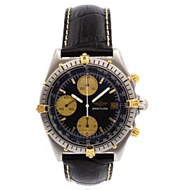 Breitling Chronomat Gold Steel Black Dial Chrono Automatic Watch