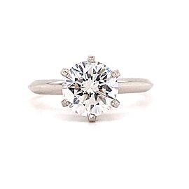 Tiffany & Co Tiffany Setting Round Diamond 2.08 cts F VVS2 Engagement Ring PLAT