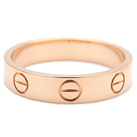 Auth Cartier Mini Love Ring K18PG 750 Rose Gold #49 US5 EU49 HK10.5 Used F/S