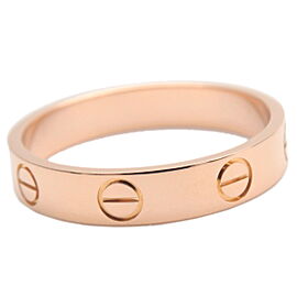 Authentic Cartier Mini Love Ring K18PG 750 Rose Gold #54 US7 HK15 EU54 Used F/S