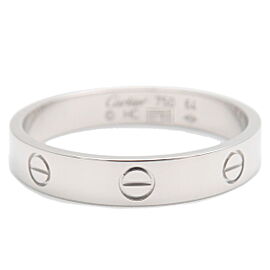 Auth Cartier Mini Love Ring K18WG 750WG White Gold