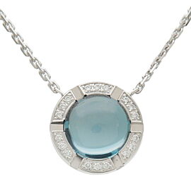 Authentic CHAUMET Class One Cruise Blue Topaz Diamond Necklace