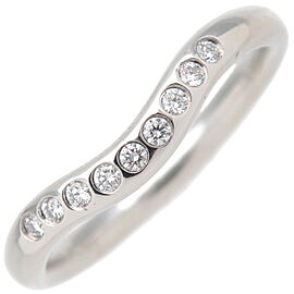 Authentic Tiffany&Co. Curve Band Ring 9P Diamond PT950 US4 HK8