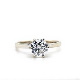 LAZARE KAPLAN Round Brilliant Diamond 1CT F VS1 Engagement Ring in 14kt WG GIA