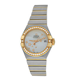 Omega Constellation Diamond 18K Gold Steel 27MM Auto Watch