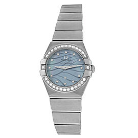 Omega Constellation Diamonds MOP Steel 24MM Quartz Watch