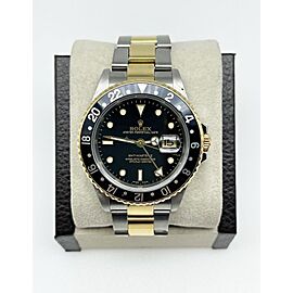 Rolex GMT Master II Black Dial 18K Yellow Gold Steel 40mm