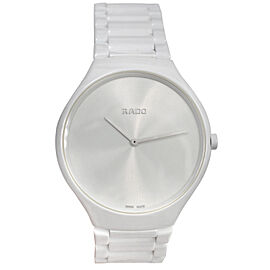 Rado True Thin Line White Ceramic Unisex 38MM Quartz Watch