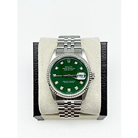 Rolex Datejust Green Diamond Dial 18K White Gold Stainless Steel