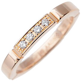 Authentic Cartier maillon Panthere 4P Diamond Ring Rose Gold #49 US5 Used F/S