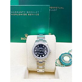 Rolex 2020 Ladies Datejust 279384 Grey Diamond Dial Bezel Steel