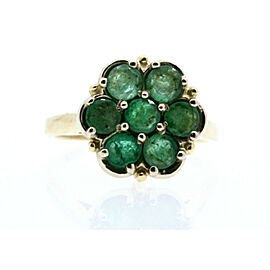 14K YELLOW GOLD LADIES EMERALD RING SIZE 8