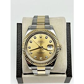 Rolex Datejust II Champagne Diamond Dial 18K Gold