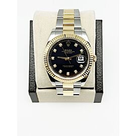 Rolex Datejust Black Diamond Dial 18K Yellow Gold