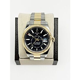 Rolex 2017 Sky Dweller Black Dial 18K Yellow Gold Stainless