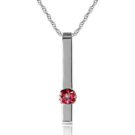 0.25 CTW 14K Solid White Gold Look Inward Pink Topaz Necklace