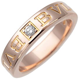 BVLGARI Double Logo Ring Diamond Rose Gold