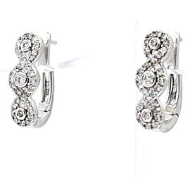 14k White Gold Diamond Hoop Earrings