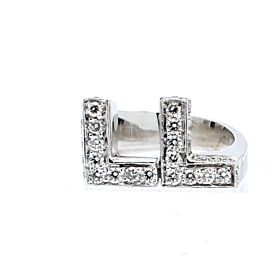 Estate 14k White Gold Initials Round Diamonds Size