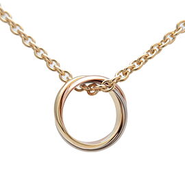 Authentic Cartier Trinity Necklace K18 750 Yellow/White/Rose Gold