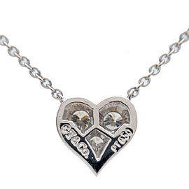 Auth Tiffany&Co. Sentimental Heart 3P Diamond Necklace