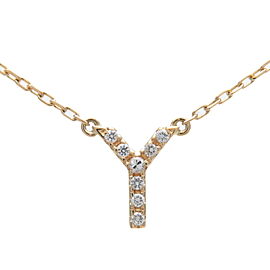 AHKAH Initial Y Diamond Necklace Yellow Gold