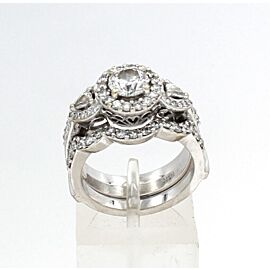 Fine Estate 14k White Gold 1.90ct Diamond Ladies Ring