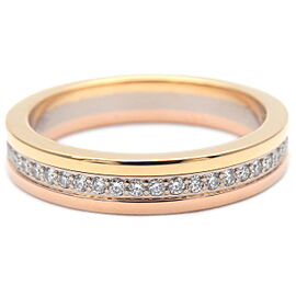 Cartier Three Color Ring Full Diamonds K18 YG/WG/PG