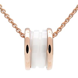 BVLGARI B-zero1 Necklace K18PG 750PG Rose Gold White Ceramic