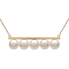 TASAKI Balance Signature Pearl Necklace K18YG Yellow Gold