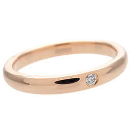 Tiffany & Co. Stacking Band Ring 1P Diamond K18PG Rose Gold