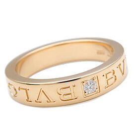 BVLGARI Double Logo 1P Diamond Ring K18YG Yellow Gold