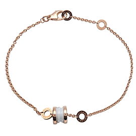 BVLGARI B-Zero1 Element Bracelet K18 Rose Gold Ceramic Used F/S