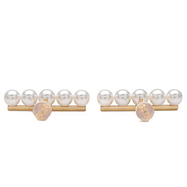 TASAKI Pearl Balance Plus Earrings K18YG 750YG Pearl Yellow Gold Used F/S