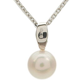 MIKIMOTO Pearl Diamond Necklace K18WG 750WG White Gold Used F/S