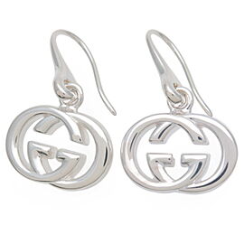 GUCCI Interlocking G Earrings SV925 Silver