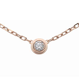 Cartier Diamants Légers Necklace SM 1P Diamond 0.09ct K18 RoseGold