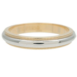 Tiffany&Co. Milgrain Band Ring K18 Yellow Gold Platinum