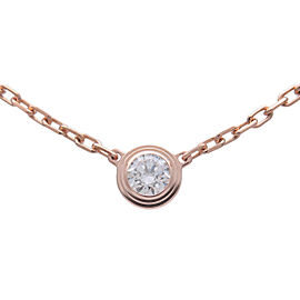 Cartier Diamants Légers SM 1P Diamond Necklace 0.09ct K18 RoseGold