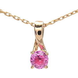 4℃ Ruby Necklace K18YG 750YG Yellow Gold Used F/S