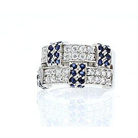 14K WHITE GOLD LADIES CZ BLUE STONE RING SIZE 6.75