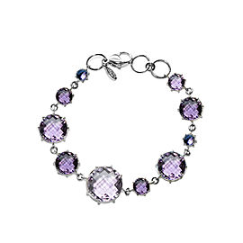 Sterling Silver Light Amethyst, Amethyst, Iolite Bracelet