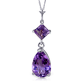 2 CTW 14K Solid White Gold Continuous Line Amethyst Necklace