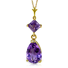 2 CTW 14K Solid Gold Only One Amethyst Necklace