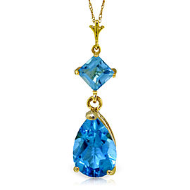 2 CTW 14K Solid Gold To Love Again Blue Topaz Necklace